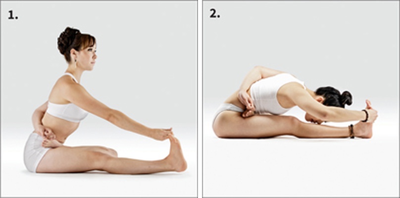Předklon v polovičním svázaném lotosu - Ardha Baddha Padma Paścimottānāsana