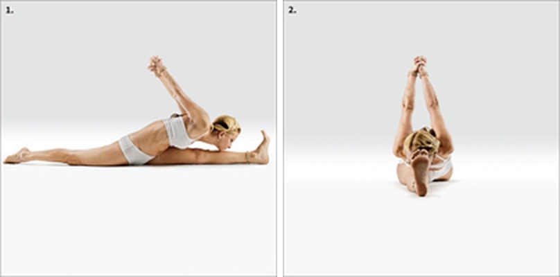 Svázaná opičího krále hanumāna (provaz) - Baddha Hasta Hanumanasana