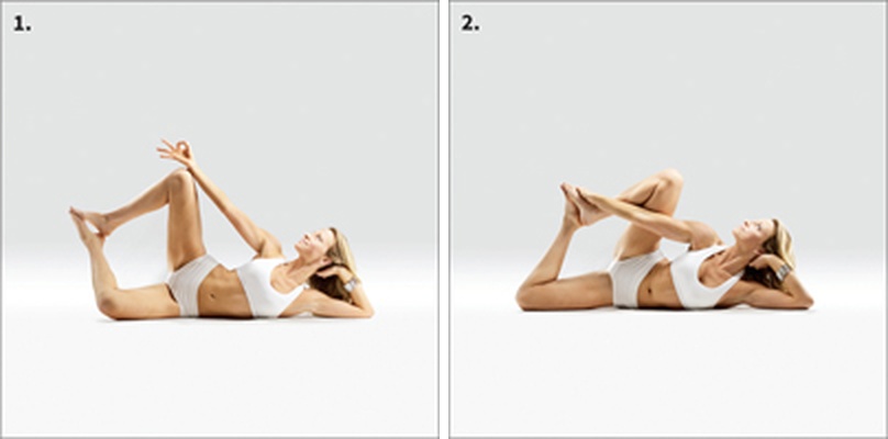 Ležící Višnu s nohama v motýlku - Baddha Konasana in Anantasana