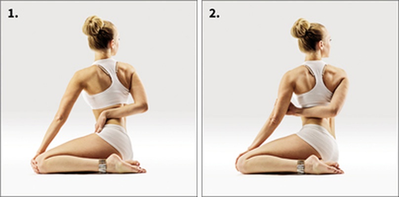 Rotace mudrce Bharadváji - Bharadvajasana 1