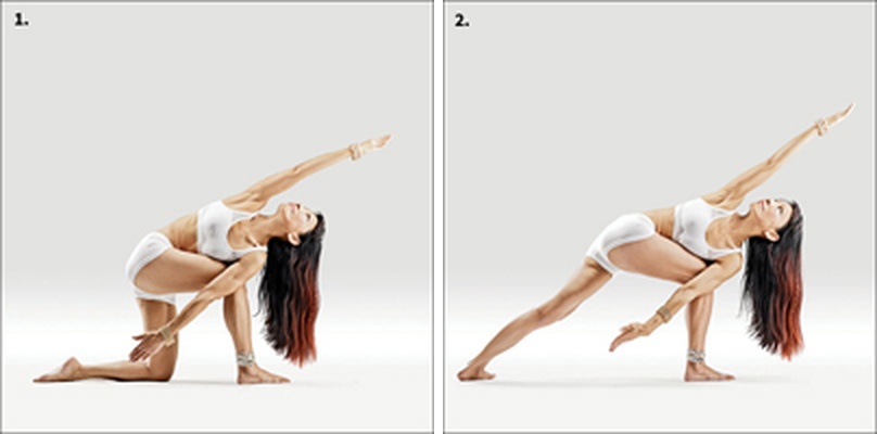 Rotovaný boční úhel - Dwi Mukta Hasta Parivritta Parshva Konasana