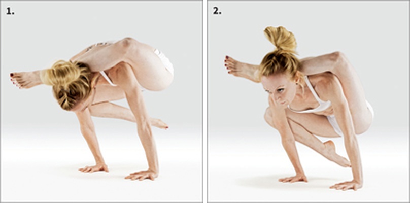 Vrána na jedné noze (Eka Pada Bakásana) - Eka Pada Shirsha Bakasana