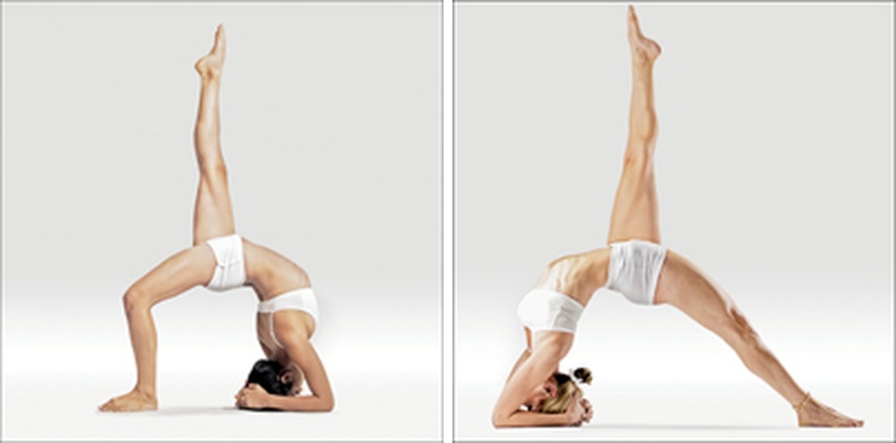 Obrácená hůl na jedné noze (Viparīta Daṇḍāsana) - Eka Pada Viparita Dandasana