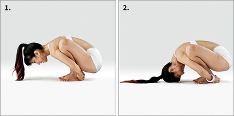 Girlanda s dlaněmi na zemi - Mālāsana