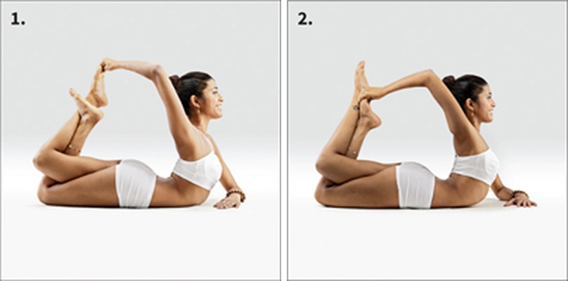 Luk s orlíma nohama - Pada Garudasana in Eka Hasta Padangushta Dhanurasana