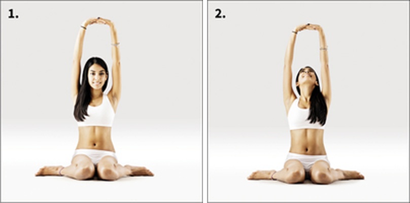 Svázaná diamantový sed na patách - Paripurna Vajrasana—Urdhva Baddha Hastasana