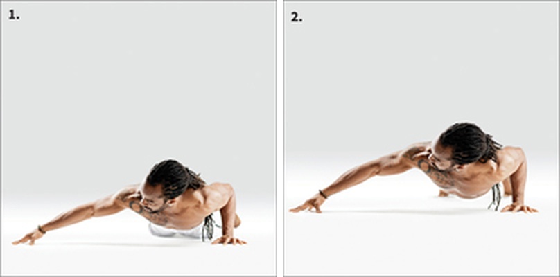 Hůl - Parshva Hasta Chaturanga Dandasana