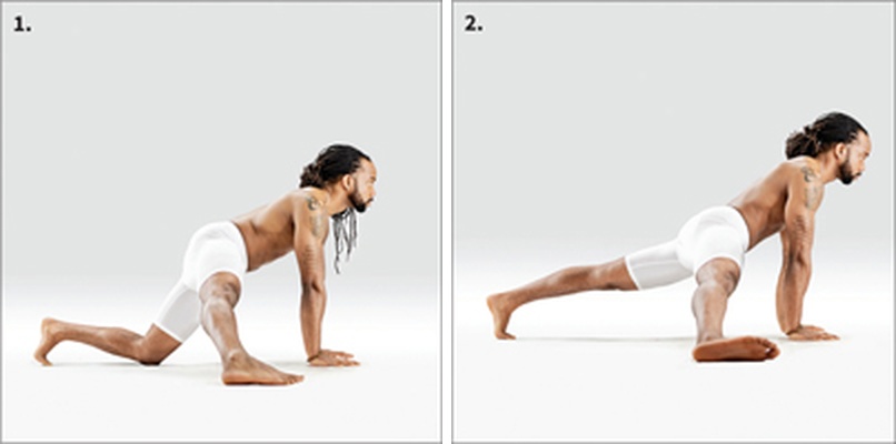 Čaturanga (Nízké prkno) - Parshva Pada Utthita Chaturanga Dandasana