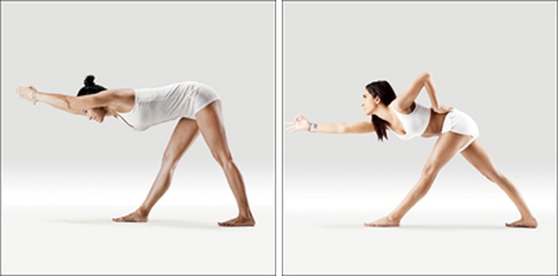 Pyramida s rukama v bok - Pārśvottānāsana Prep.