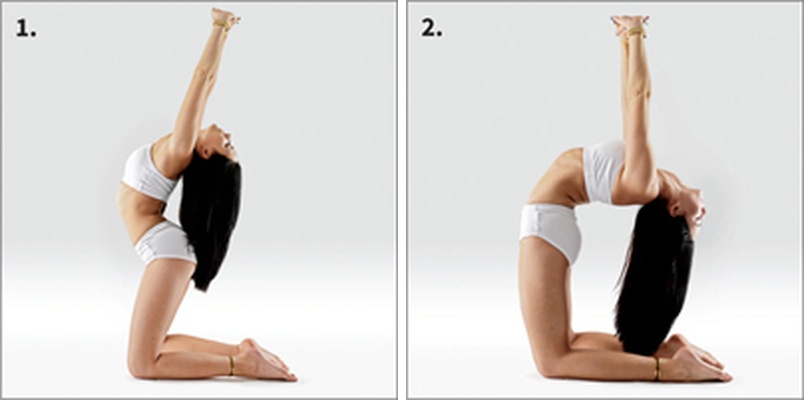 Velbloud se svázáním - Urdhva Baddha Hastasana in Ushtrasana