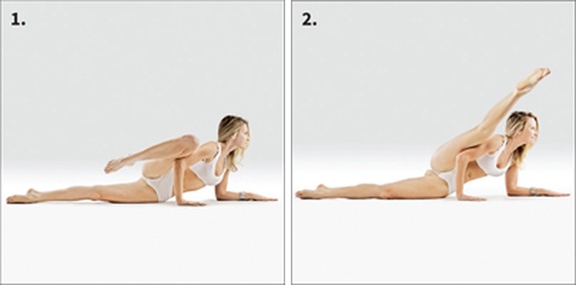 Vytažená S oporou kobry - Utthita Pada Vishama Salamba Bhujangasana
