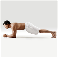 Hůl - Makara Dandasana