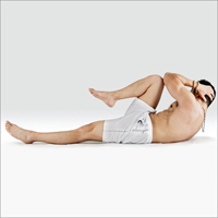 Uvolnění větrů - Parivritta Ardha Vayu Muktyasana