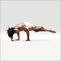 Hamsasana s orlíma nohama - Parivritta Pada Garudasana in Hamsasana
