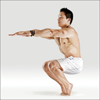 Židle na špičkách - Prapada Utkatasana