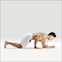 Hůl - Vishama Makara Dandasana